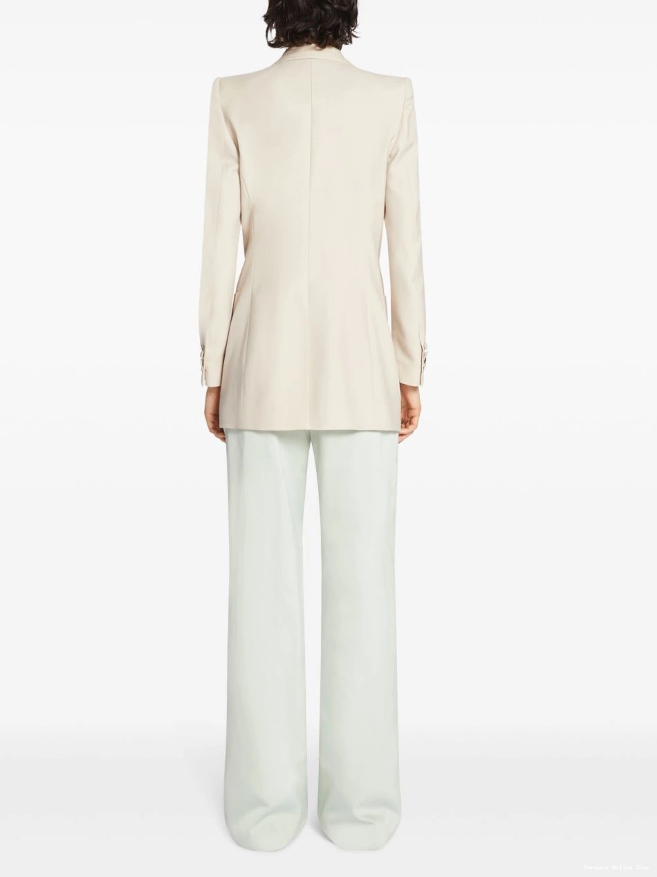 Affordable Versace Women double-breasted wool blazer 0727